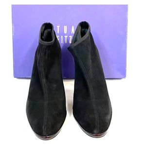 Stuart Weizman Black Suede Ankle Sock Booties